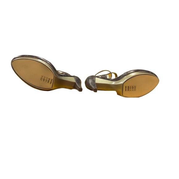 NWOT Michael Antonio Brown/Gold/Bronze Leather Platform Strappy Heels, SIZE 8 - Picture 14 of 17